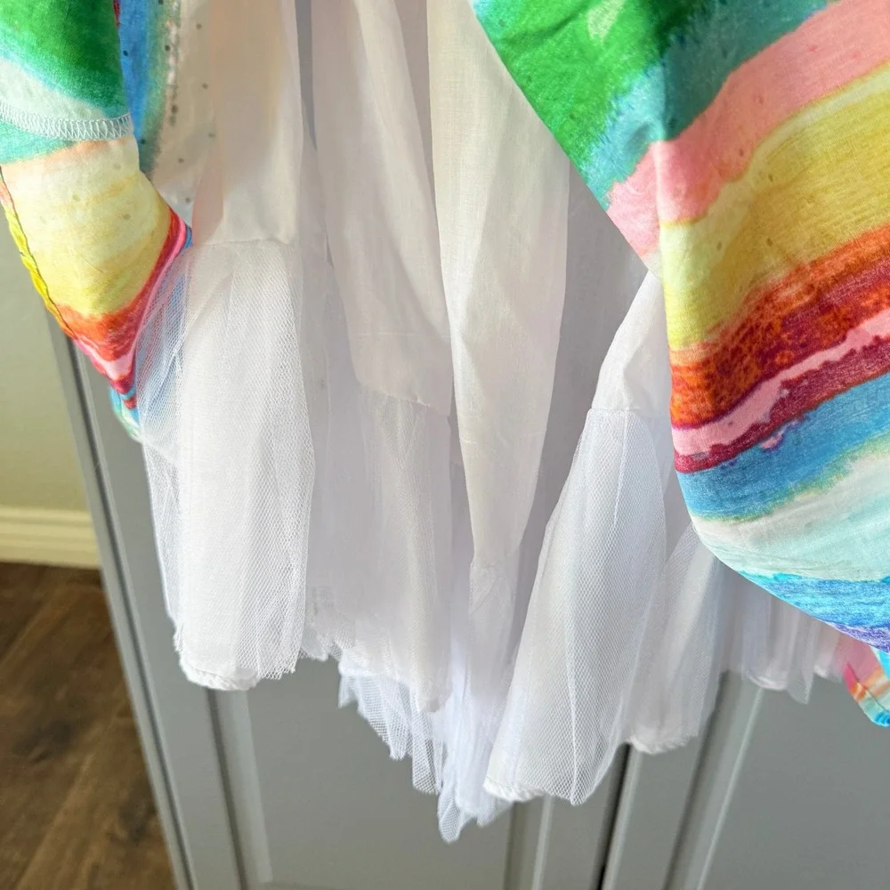 Bloome de Jeune Girls Goofy's Candy Rainbow Stripe Embellished Halter Dress, 16